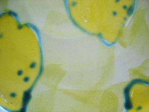 Zitrone auf grünen Grund